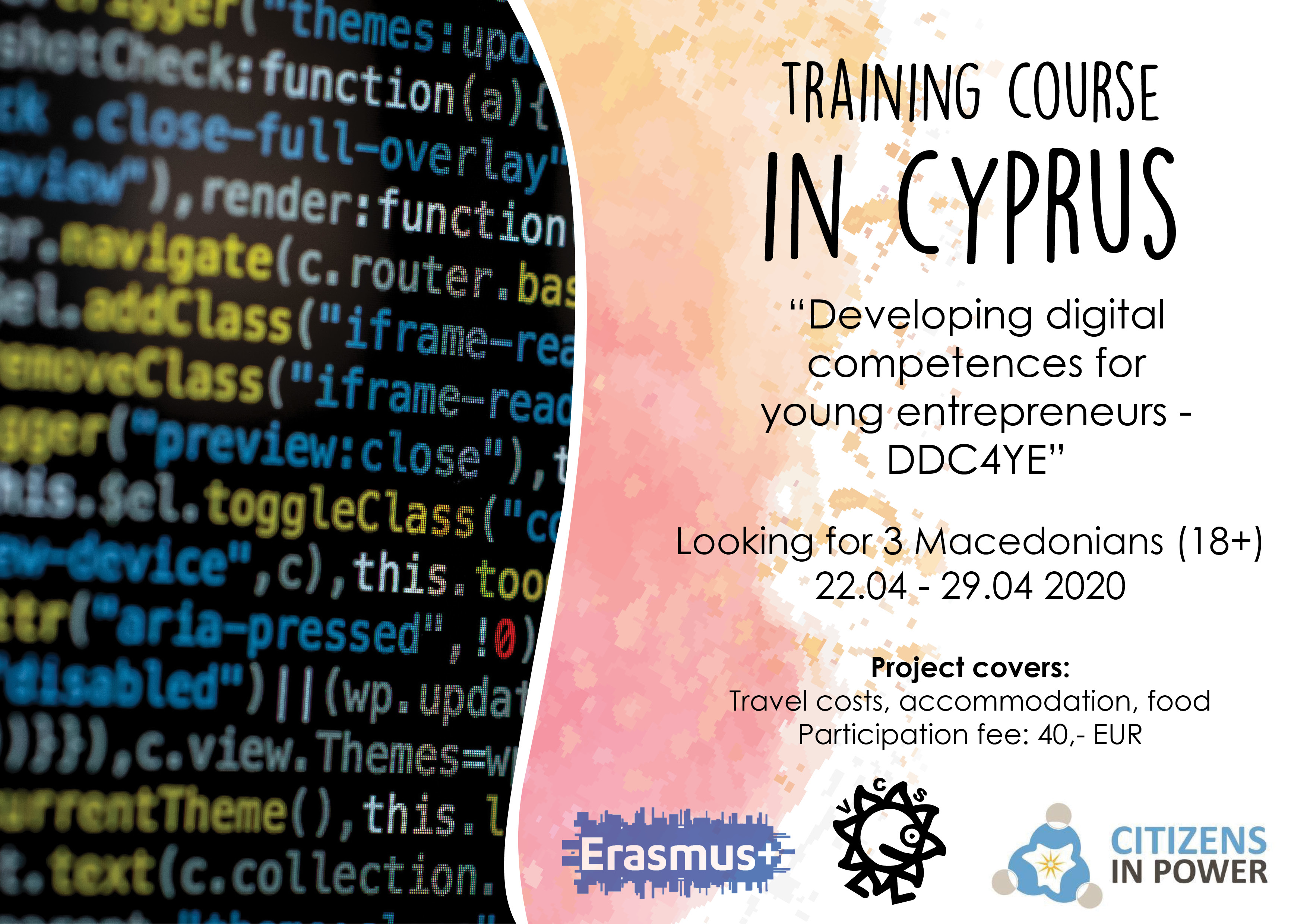 Read more about the article Call for participants for Training Course in Cyprus!