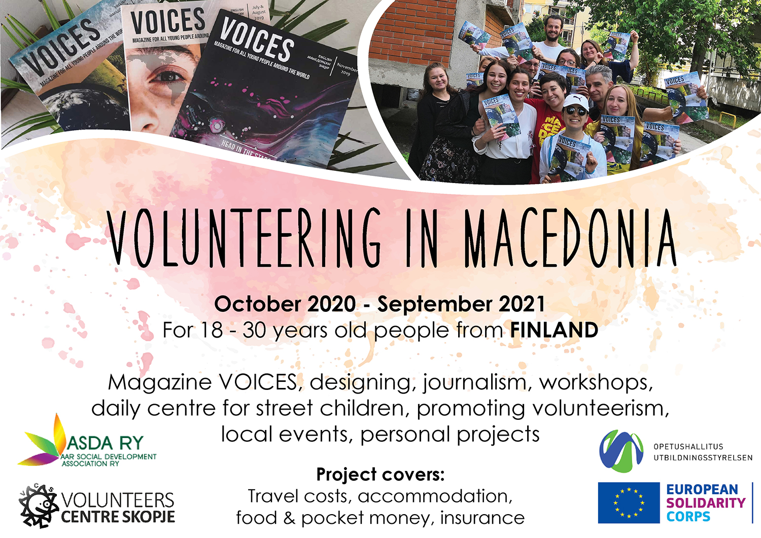 Read more about the article (English) Call for volunteers from Finland to Macedonia!